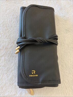 Relavel Black Travel Makeup Brush Roll Case